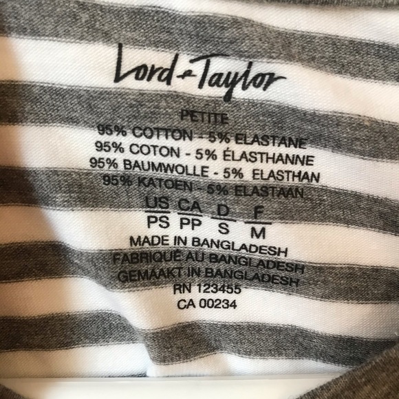 NWT Lord & Taylor Grey and White Long Sleeve Shirt - Picture 4 of 7
